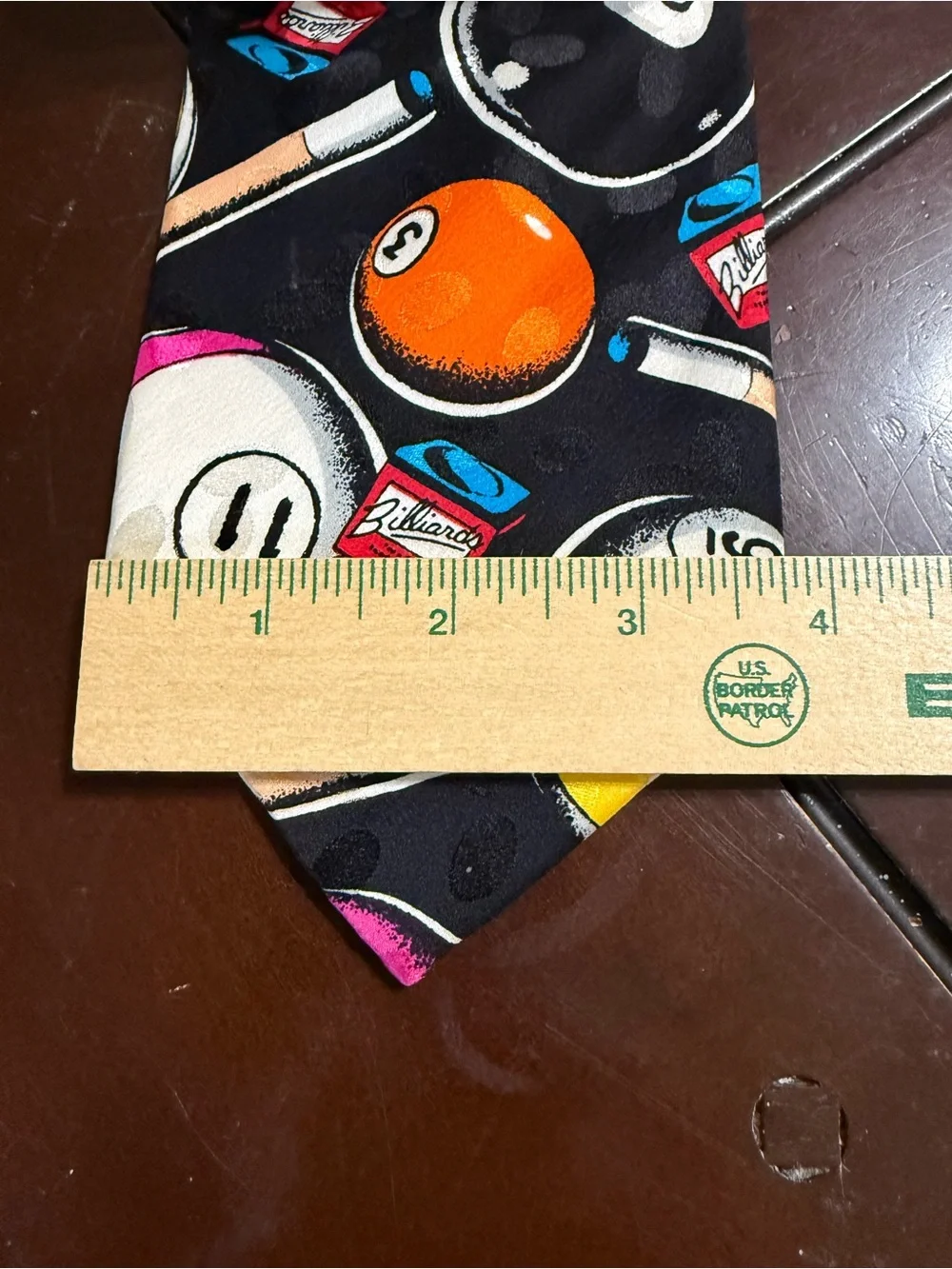 Addiction Silk Tie with Black Base and Bright Pool-Game Motif